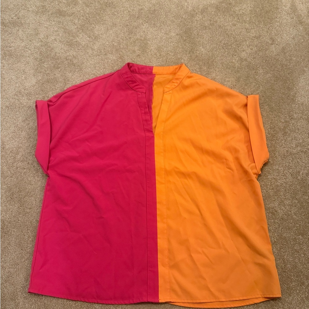 Colorblock Pink and Orange Top